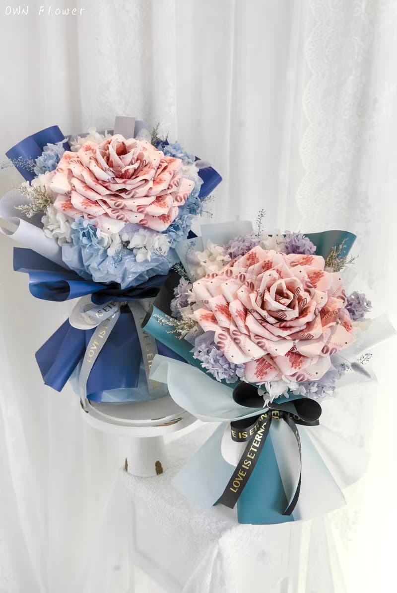 綠色花束/鈔票花束/有錢花/紙鈔花束/錢花花束/生日花束/男友花束