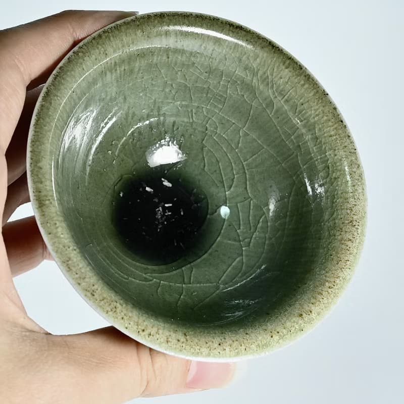 手作柴燒龍泉青瓷小茶碗LONG021