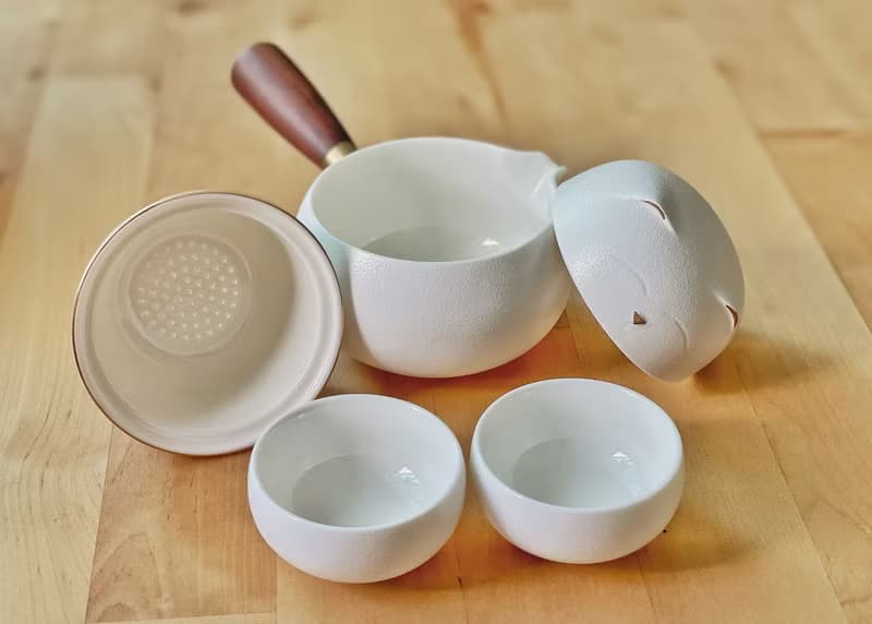 雨曦招財貓戶外簡易旅行茶具(附提袋)