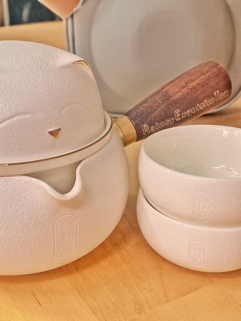 雨曦招財貓戶外簡易旅行茶具(附提袋)