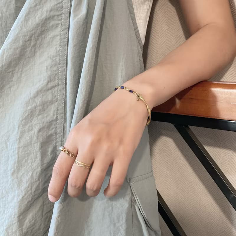 老林雜貨 | 扭轉黃銅藍晶石設計手鍊