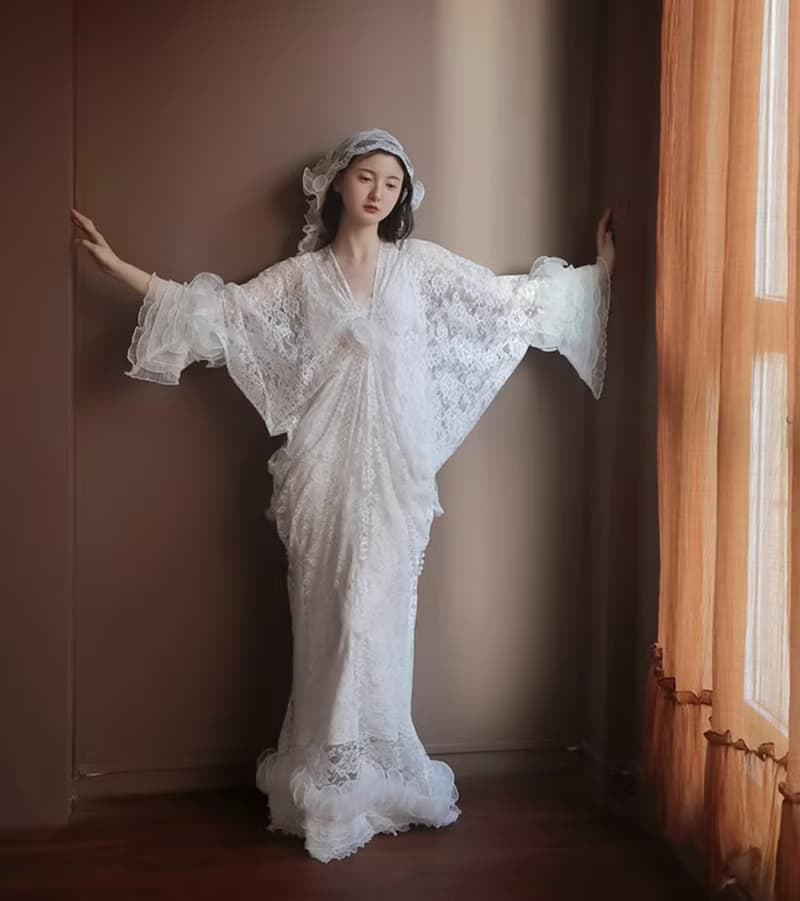 法式復古 新娘結婚蕾絲禮服