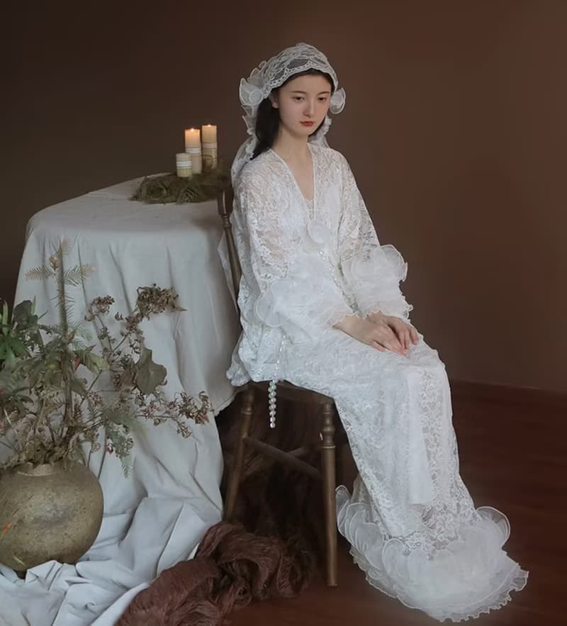 法式復古 新娘結婚蕾絲禮服