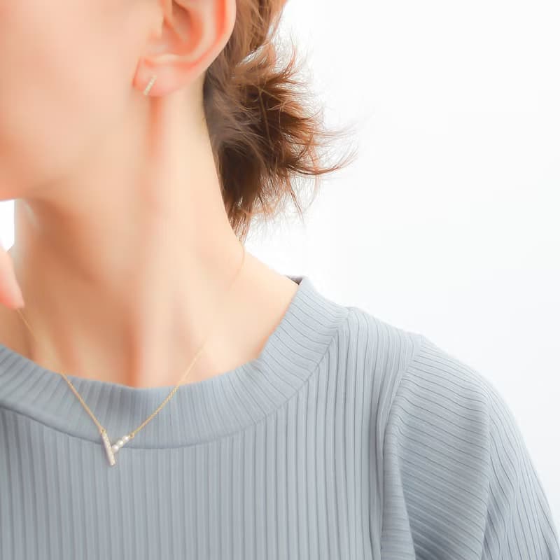 cz pearl vnecklace  項鍊 立方氧化鋯