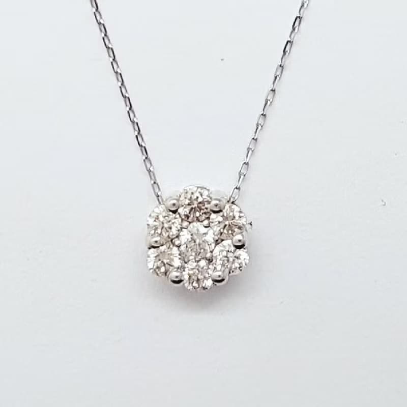 【 Moriarty Jewelry】華麗 - 花花款 - 18K 白K金 小鑽套鍊