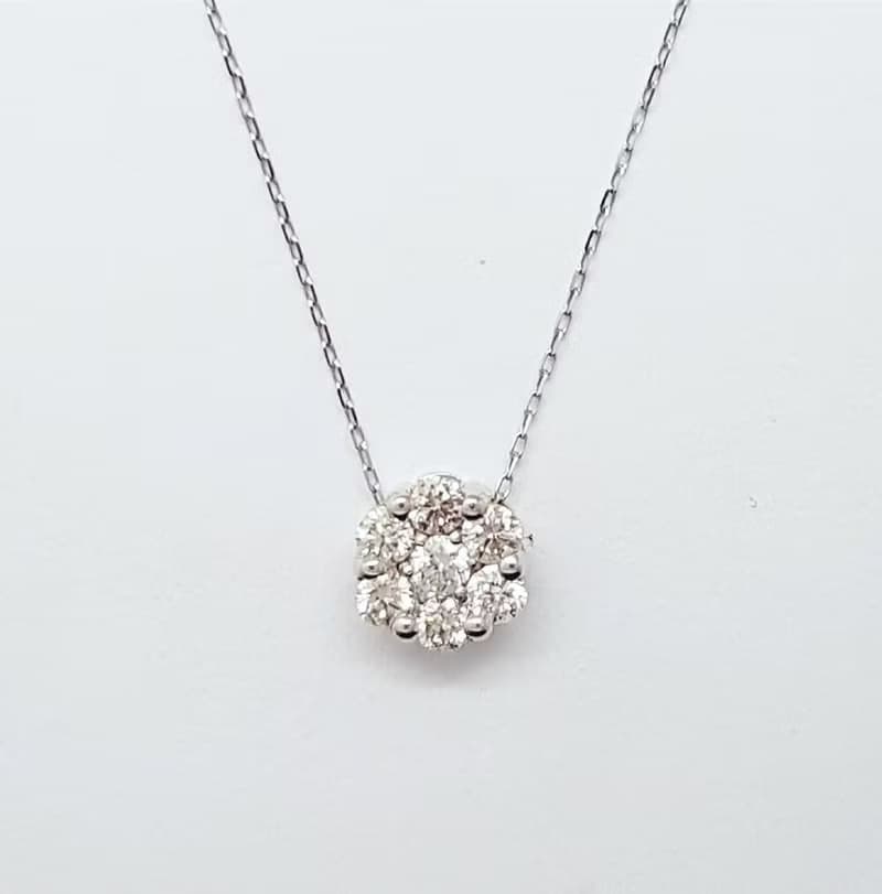 【 Moriarty Jewelry】華麗 - 花花款 - 18K 白K金 小鑽套鍊