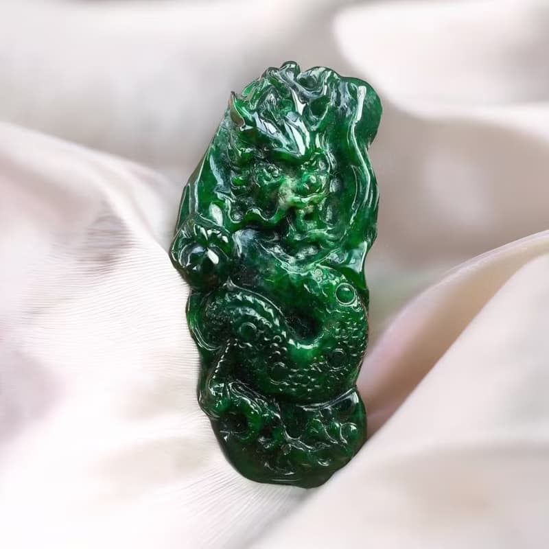 老花青翡翠龍牌 | 天然緬甸玉A貨翡翠 | 送禮