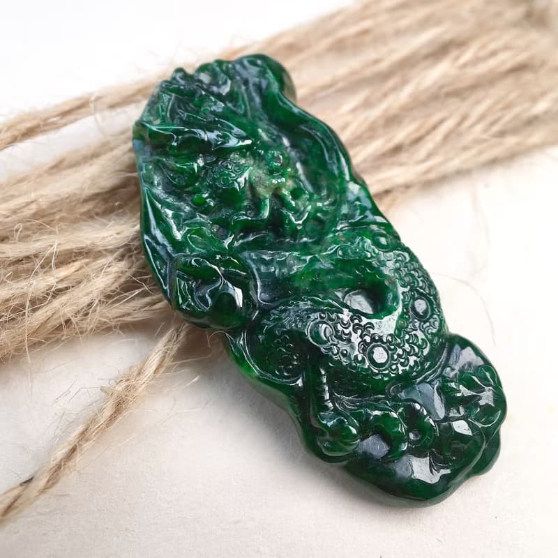 老花青翡翠龍牌 | 天然緬甸玉A貨翡翠 | 送禮