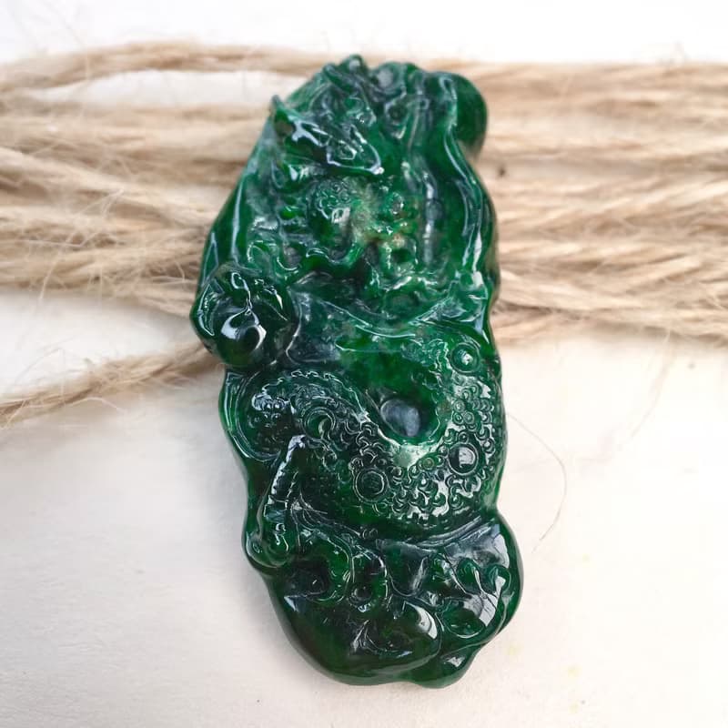 老花青翡翠龍牌 | 天然緬甸玉A貨翡翠 | 送禮