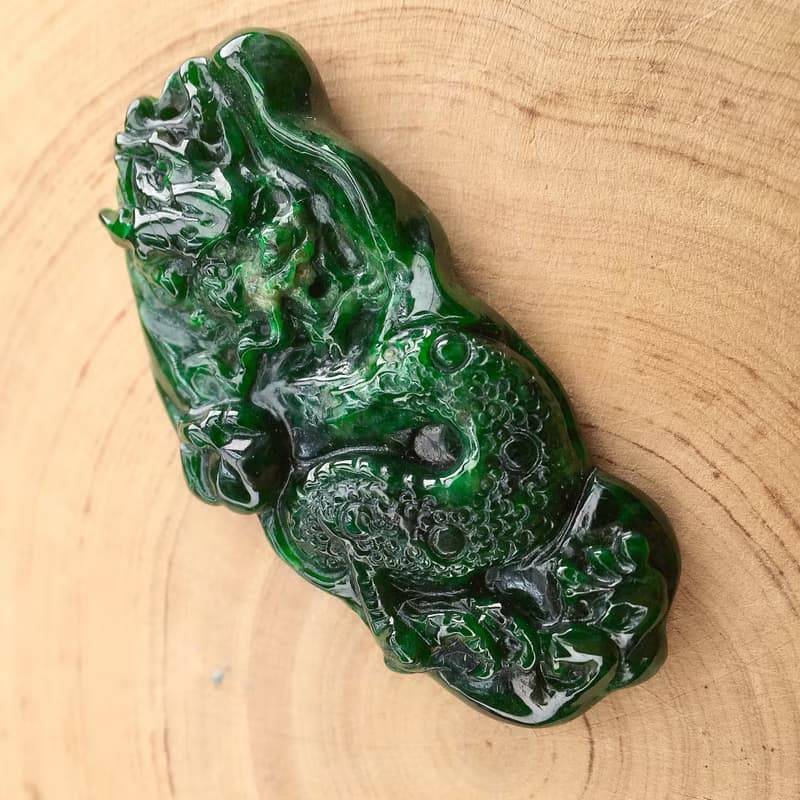 老花青翡翠龍牌 | 天然緬甸玉A貨翡翠 | 送禮
