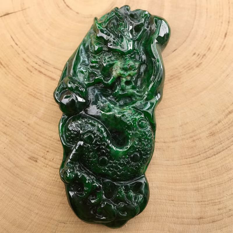 老花青翡翠龍牌 | 天然緬甸玉A貨翡翠 | 送禮