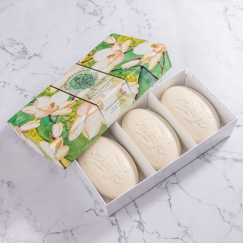 【快速出貨】義大利手工香氛皂 150g 3入禮盒組 -清新木蘭花