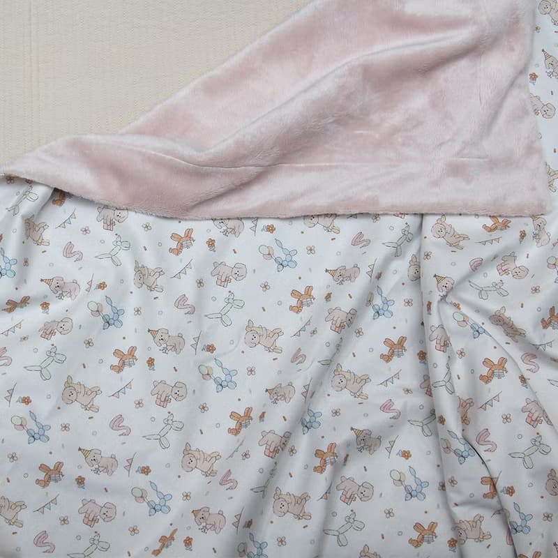 puppy minky baby blanket (baby shower gift) 新生兒 出産祝い, 布  ブランケッ Made in korea