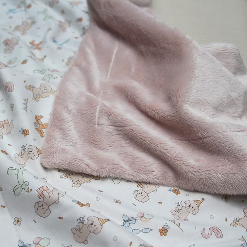 puppy minky baby blanket (baby shower gift) 新生兒 出産祝い, 布  ブランケッ Made in korea