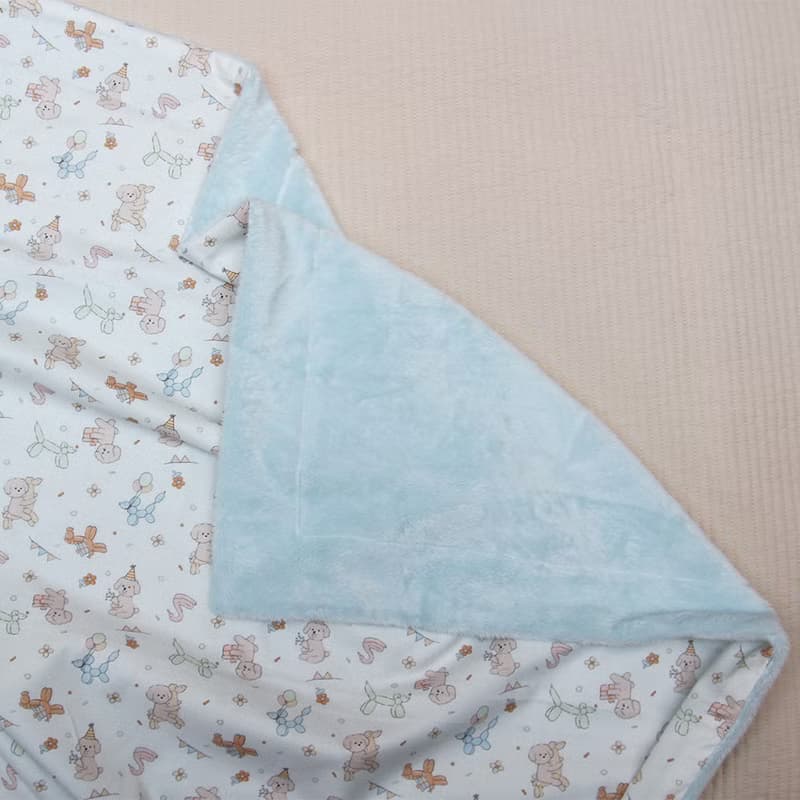 puppy minky baby blanket (baby shower gift) 新生兒 出産祝い, 布  ブランケッ Made in korea