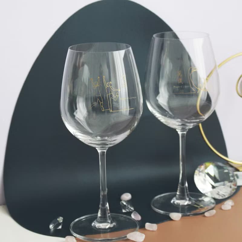 Minimalist簡單愛系列|訂製友誼萬歲紅酒對杯—文字雕刻