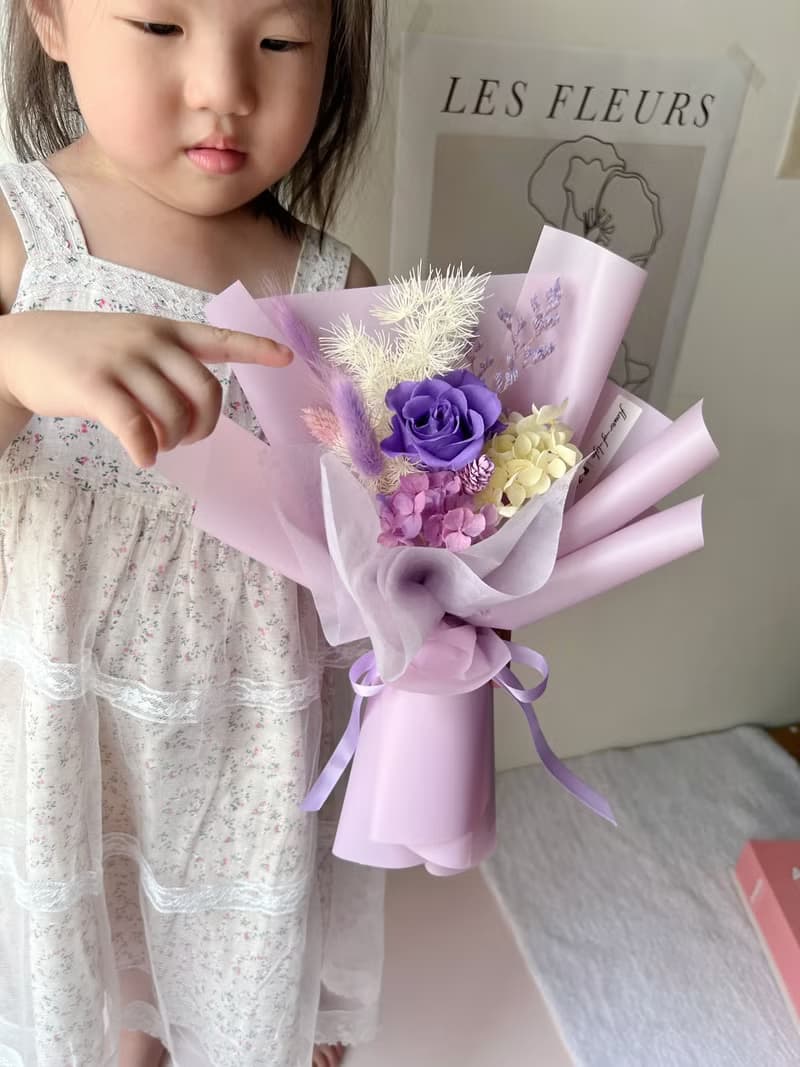 【日常花束】flower-of-life 藍紫兩色 日本永生玫瑰小花束
