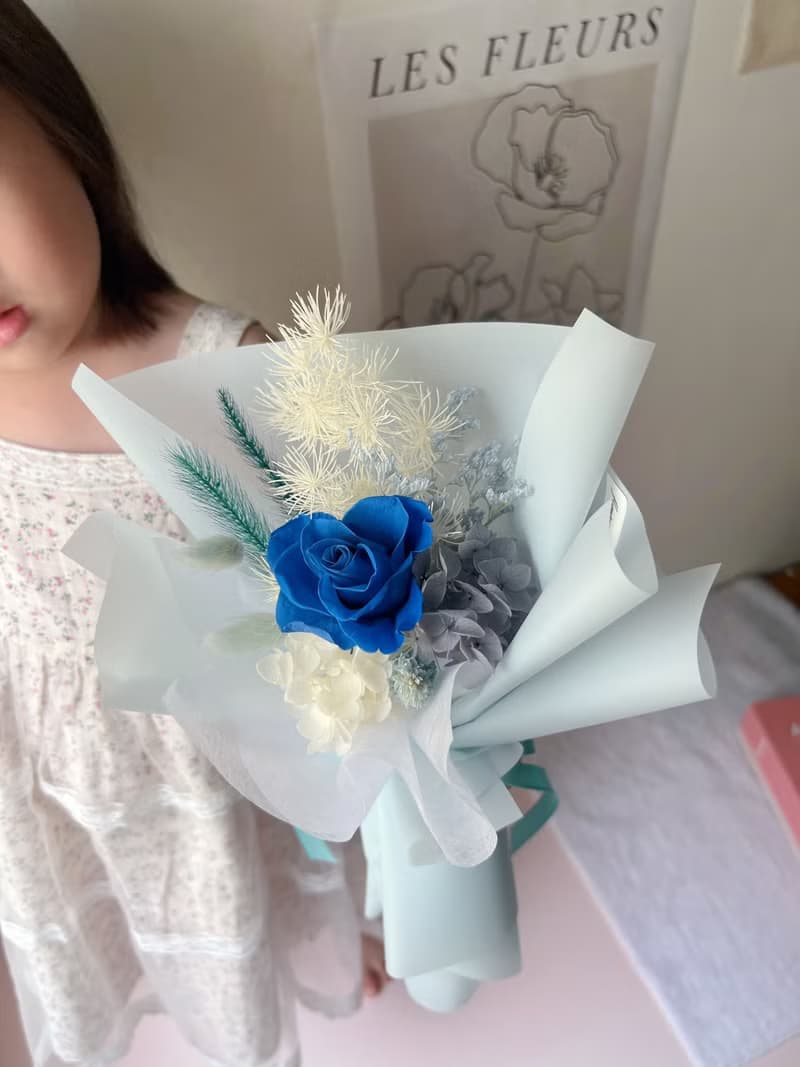 【日常花束】flower-of-life 藍紫兩色 日本永生玫瑰小花束