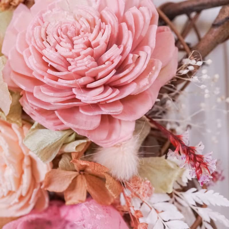 【聖誕禮物】擴香永生花環-粉紅/贈天然精油/純手工台灣製