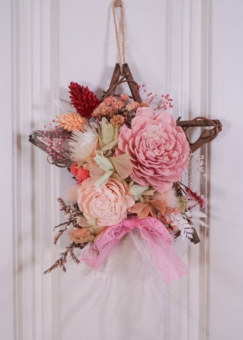 【聖誕禮物】擴香永生花環-粉紅/贈天然精油/純手工台灣製