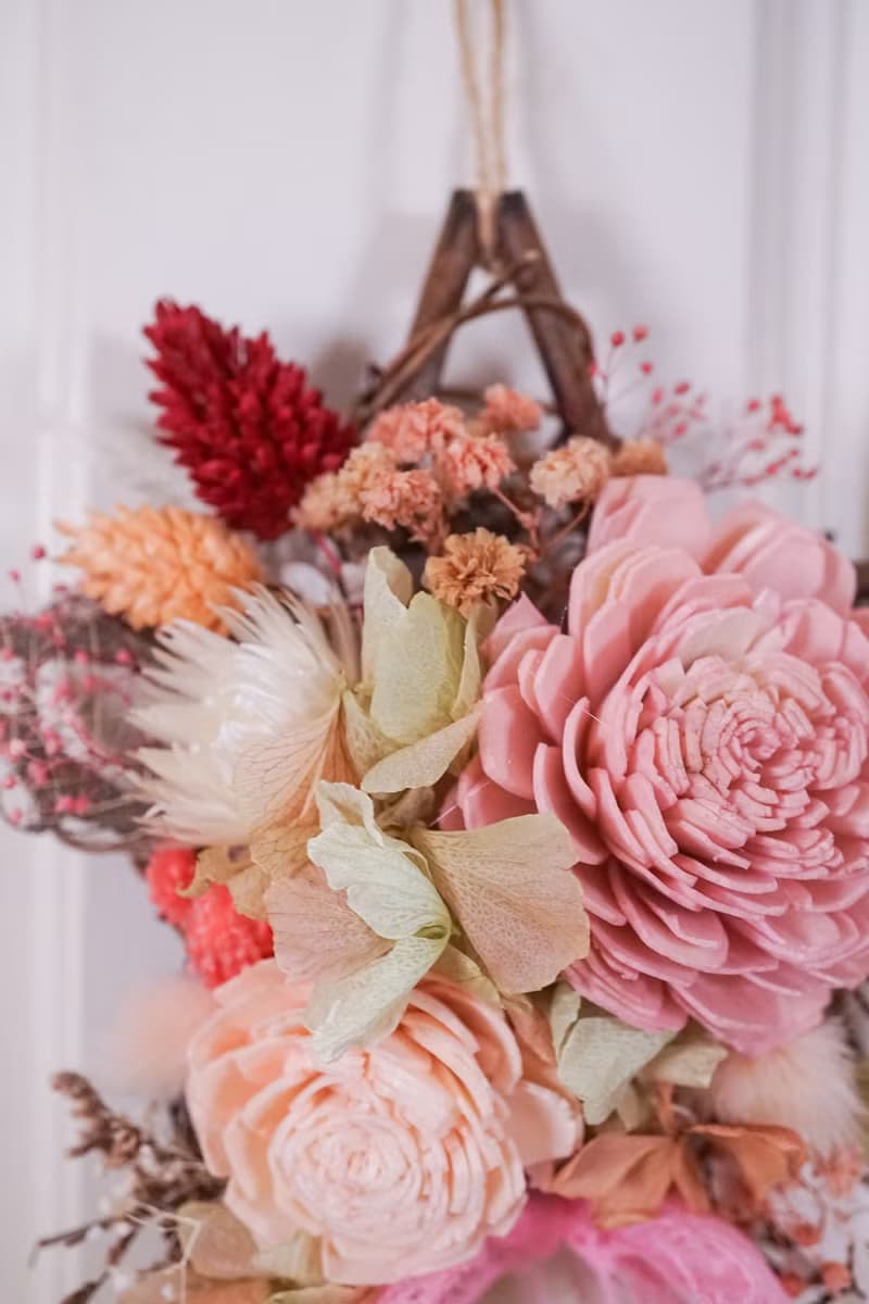 【聖誕禮物】擴香永生花環-粉紅/贈天然精油/純手工台灣製