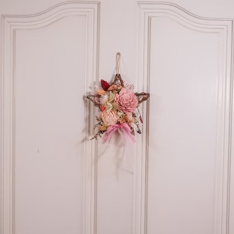 【聖誕禮物】擴香永生花環-粉紅/贈天然精油/純手工台灣製