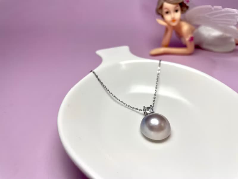 戴妃款 馬貝珍珠吊墜 純銀 贈項鏈