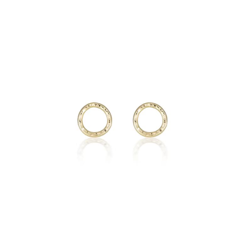 Round Silver 18K Gold Plated Earrings圓圈造型純銀鍍18K金耳環