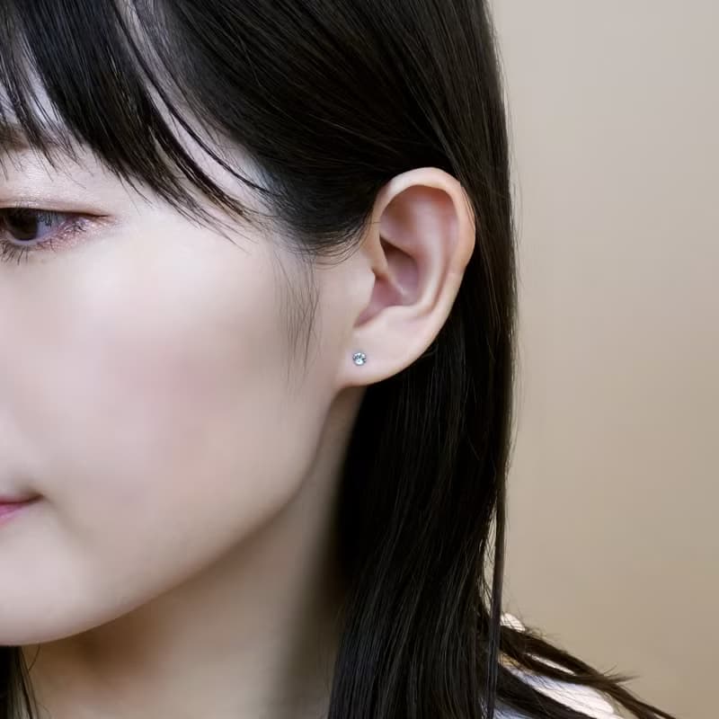【Second Earrings】 18K 黃金海藍寶石耳環