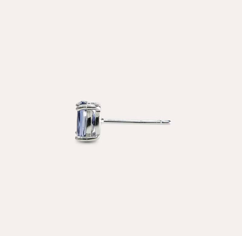 安珠 菫青石 藍色 橢圓 4*6mm 耳環 經典系列 Oval E 寶石銀飾 A
