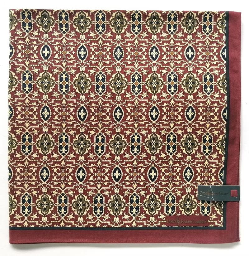 Polo Ralph Lauren Vintage Handkerchief Motif Red 20.5 x 20.5 inches