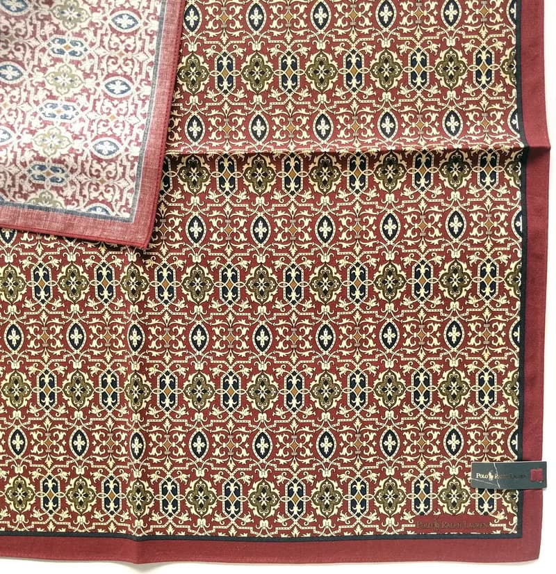 Polo Ralph Lauren Vintage Handkerchief Motif Red 20.5 x 20.5 inches
