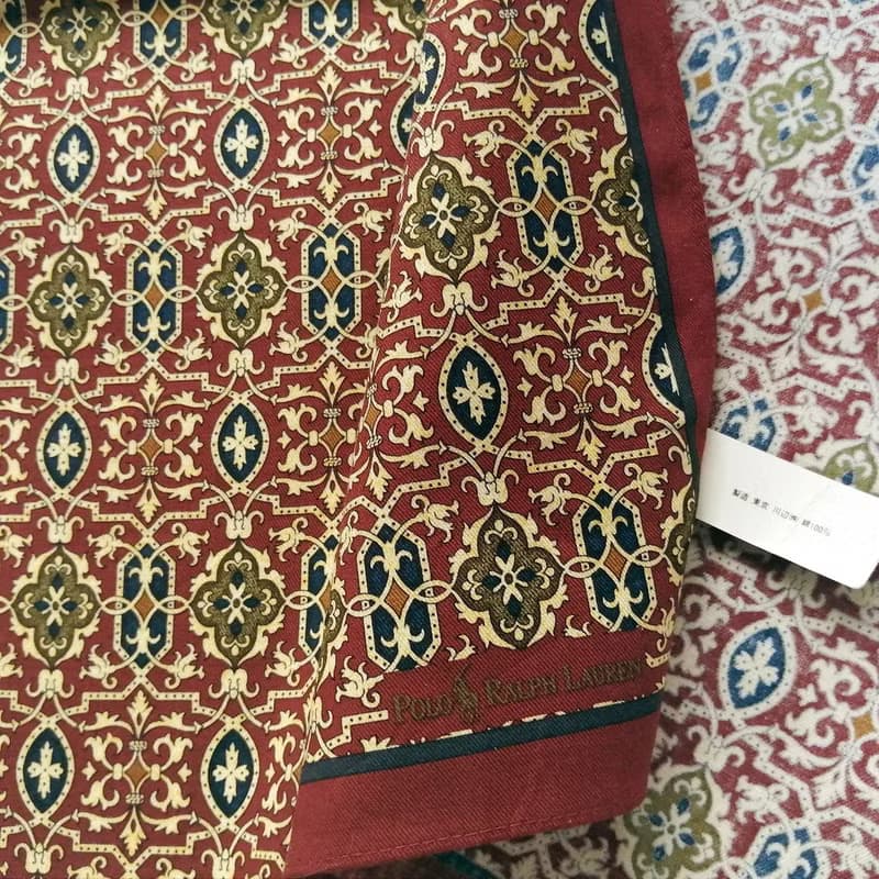 Polo Ralph Lauren Vintage Handkerchief Motif Red 20.5 x 20.5 inches