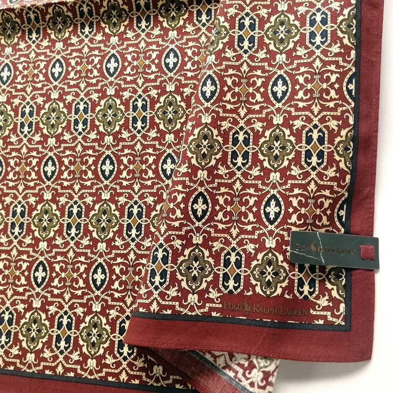 Polo Ralph Lauren Vintage Handkerchief Motif Red 20.5 x 20.5 inches