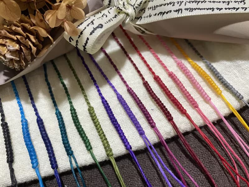 十全十美銀珠蠶絲蠟線手鍊