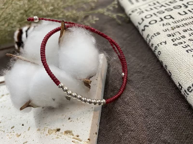 十全十美銀珠蠶絲蠟線手鍊