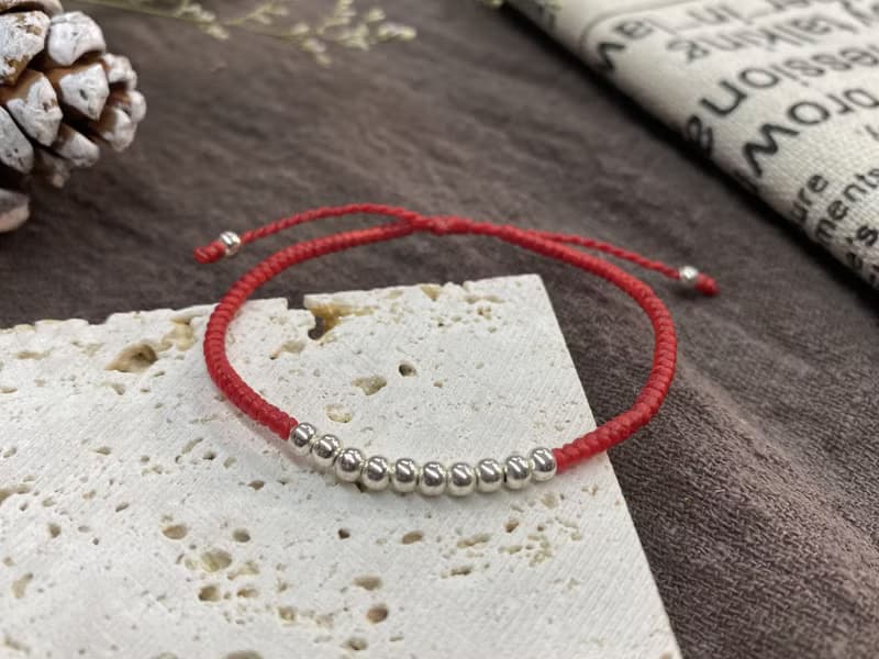 十全十美銀珠蠶絲蠟線手鍊