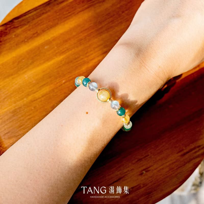 綠野仙蹤 手鍊。鈦晶 聚寶盆綠幽靈。招正偏財  領導決策力  避邪