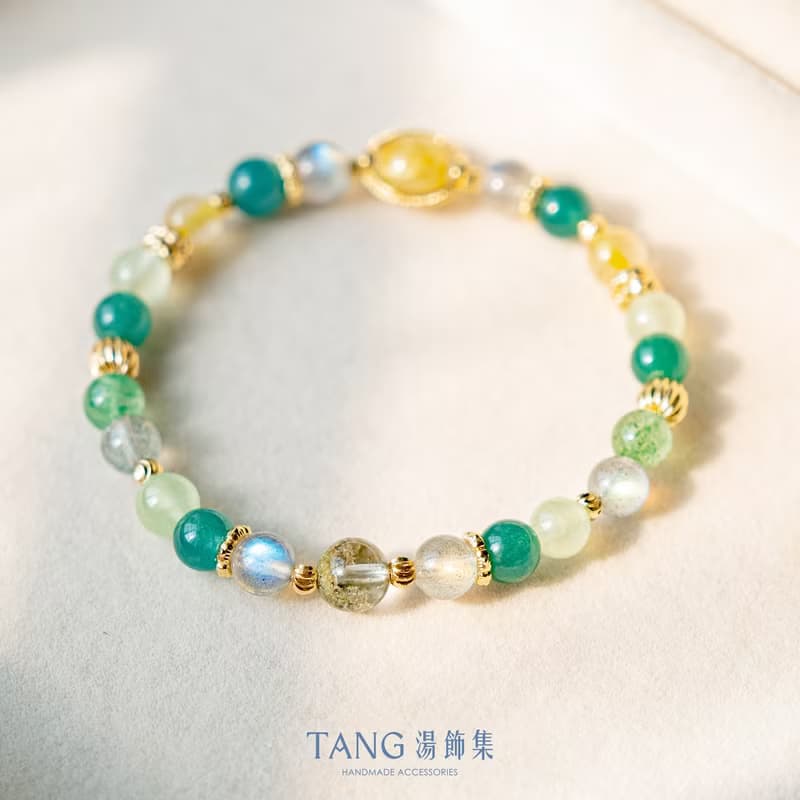 綠野仙蹤 手鍊。鈦晶 聚寶盆綠幽靈。招正偏財  領導決策力  避邪