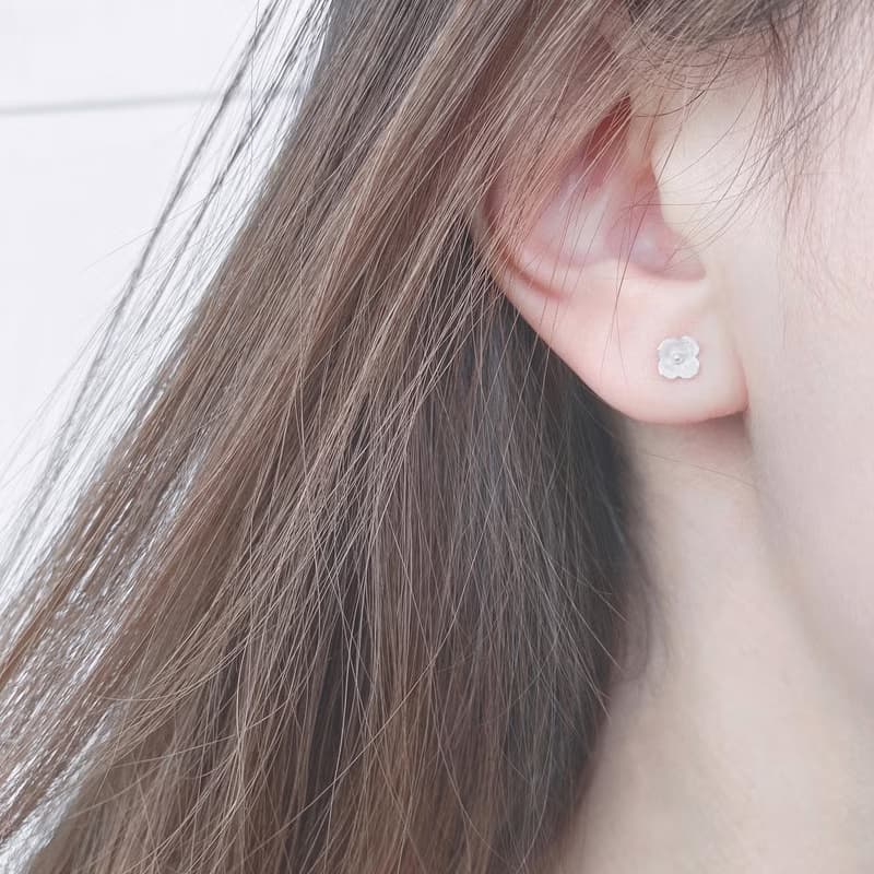 / 花見 / 小花925純銀耳環 耳夾