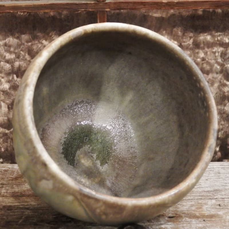 柴燒瓷土灰釉茶碗 / 抹茶碗 / 手捧碗