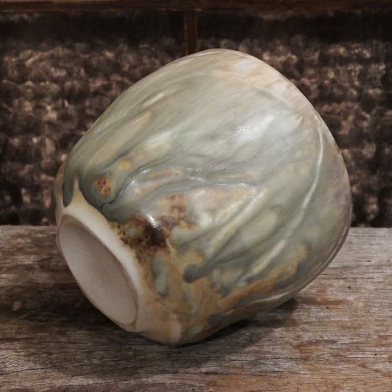 柴燒瓷土灰釉茶碗 / 抹茶碗 / 手捧碗