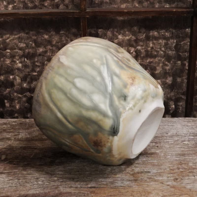 柴燒瓷土灰釉茶碗 / 抹茶碗 / 手捧碗