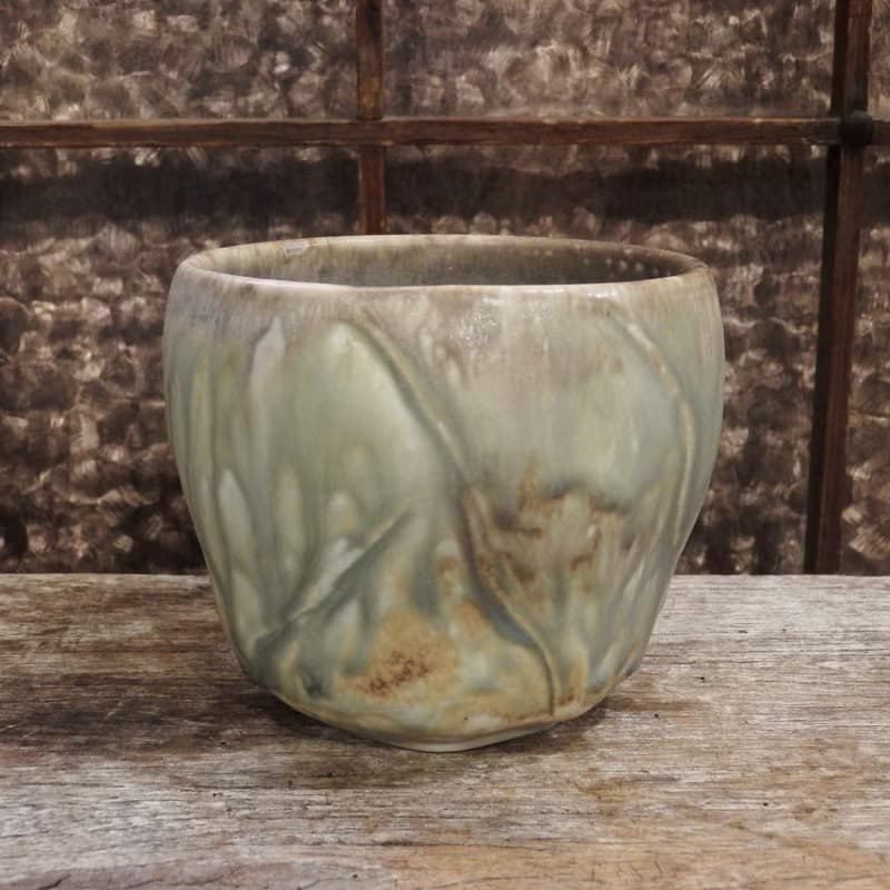 柴燒瓷土灰釉茶碗 / 抹茶碗 / 手捧碗