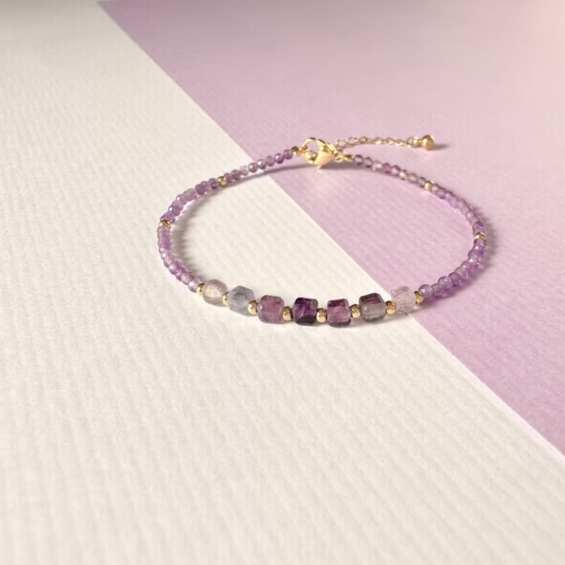 紫瑩石紫水晶316醫療鋼手鍊/寶石 水晶 天然石 可戴洗澡 抗敏鋼