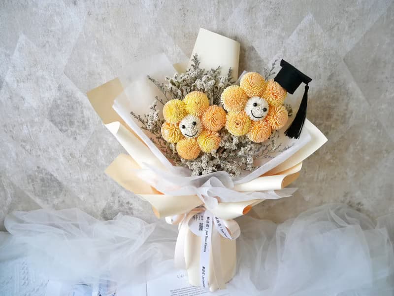 畢業季限定【雙微笑花束】畢業花束/乾燥花束