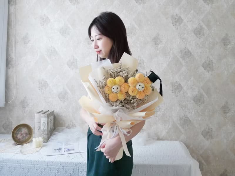 畢業季限定【雙微笑花束】畢業花束/乾燥花束
