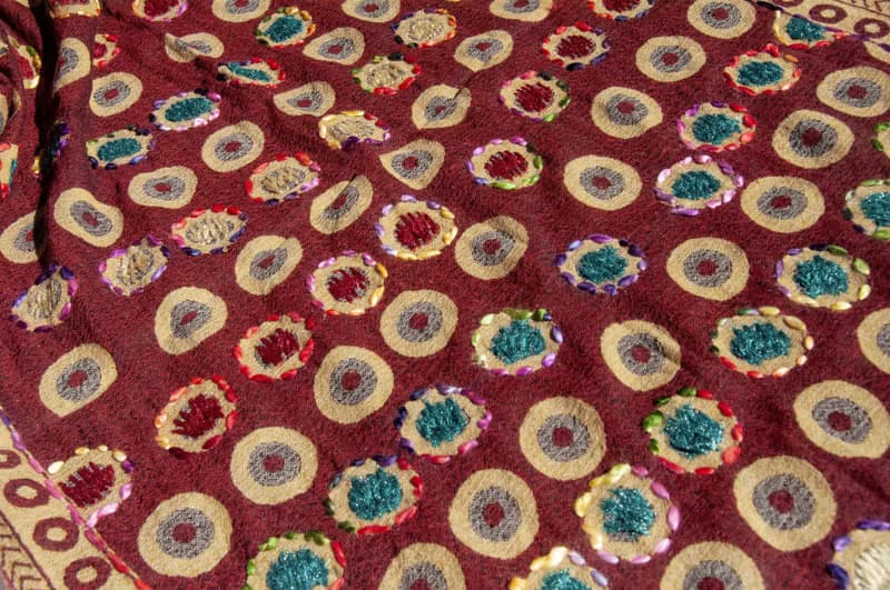 喀什米爾Cashmere/水煮羊毛披肩/針織圍巾/刺繡圍巾/羊絨披巾-圓