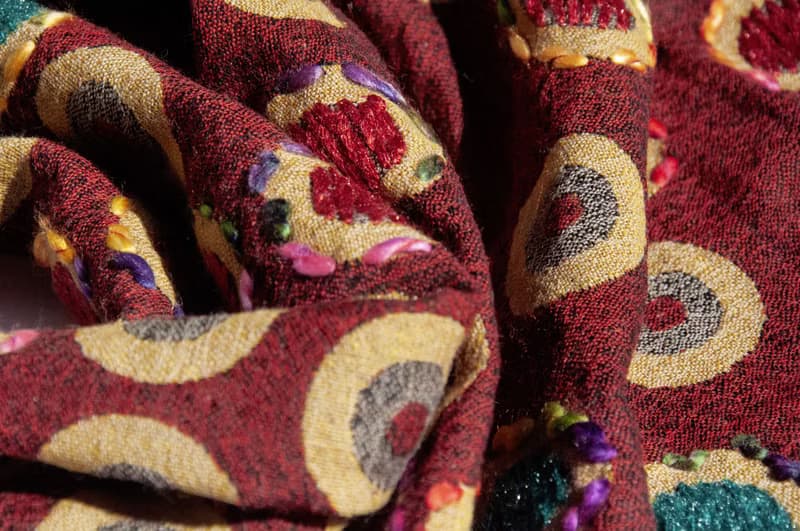 喀什米爾Cashmere/水煮羊毛披肩/針織圍巾/刺繡圍巾/羊絨披巾-圓