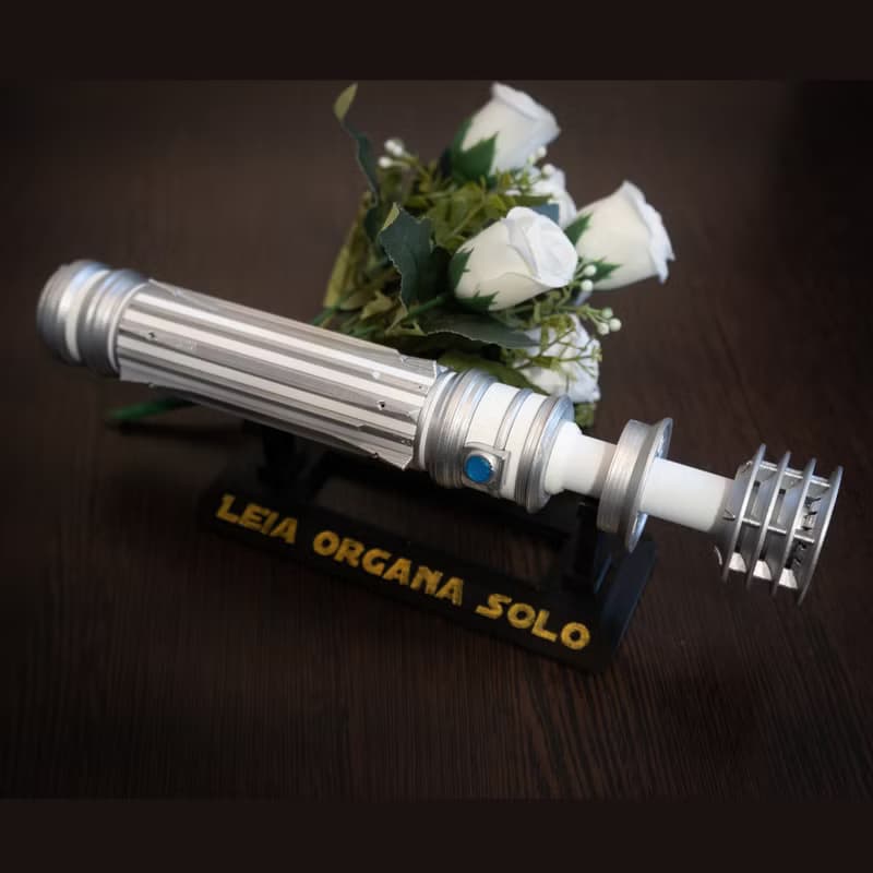 Star Wars Inspired Bridal Bouquet Holder White | Wedding Bouquet Leia Lightsaber